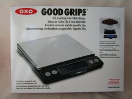 Edelstahl-Küchenwaage OXO 5kg mit abziehbarer Anzeige, neu