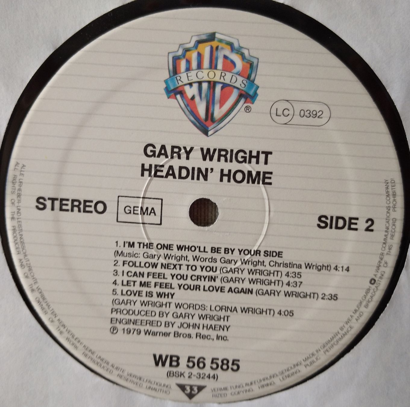 Dischi in vinile: Gary Wright - Headin' Home (LP) – Usato da Rubigen venduto da Honda750 2
