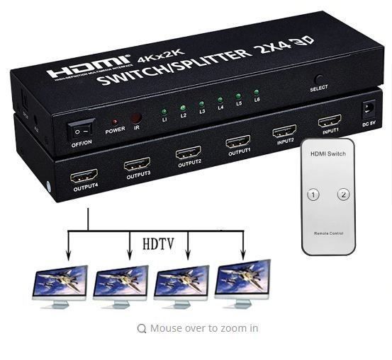 Konverter: HDMI Switch Splitter 2x4 Audio Extractor – Neu und originalverpackt aus Unterägeri von RmOnline 3