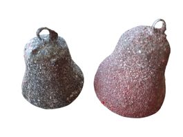 Weihnachtsschmuck antik - 2 Glocken Watte