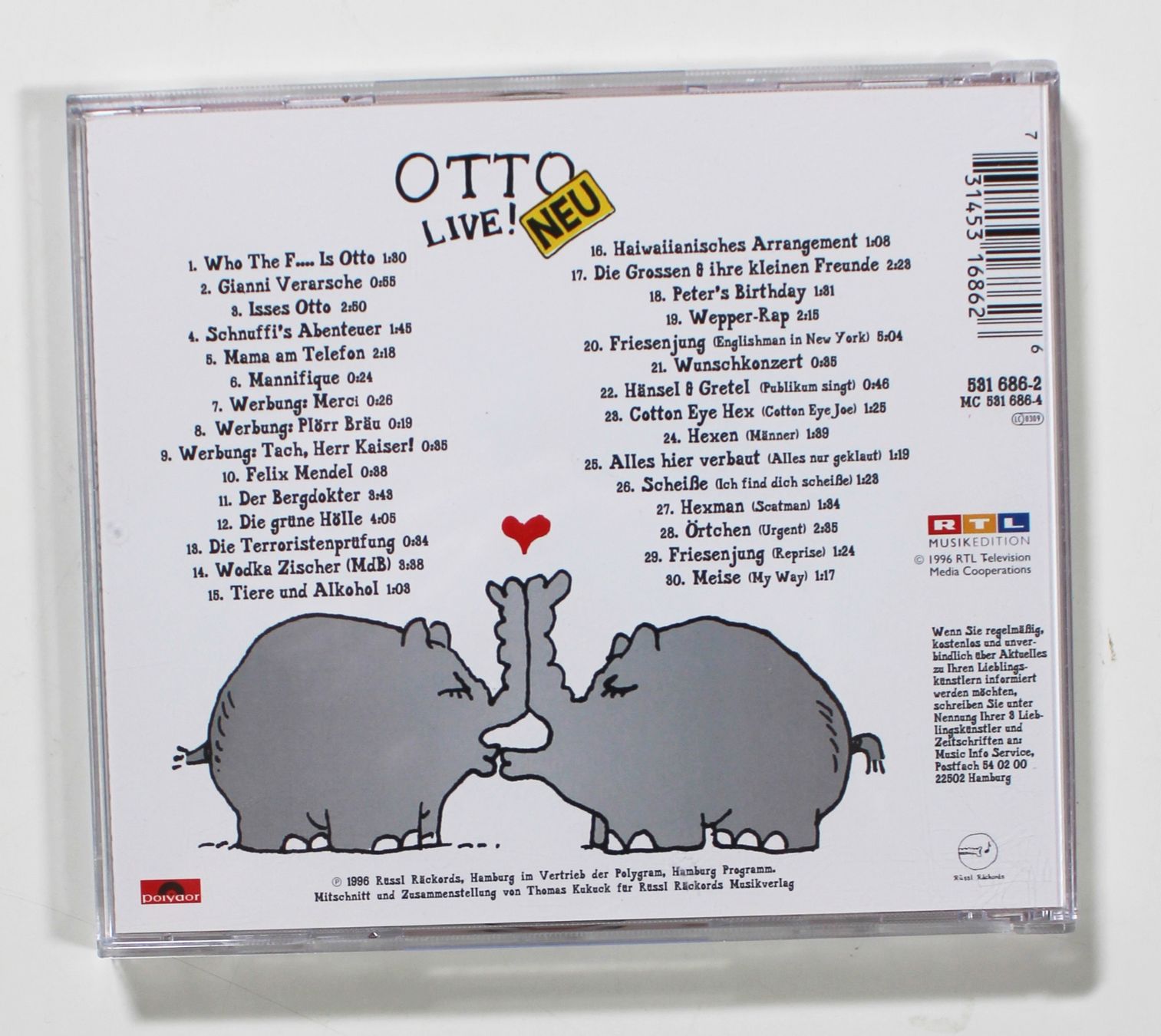 CD: CD - OTTO - LIVE - Comedy Programm von 1996 – Usato da Brüttisellen venduto da Collector-Corner 2