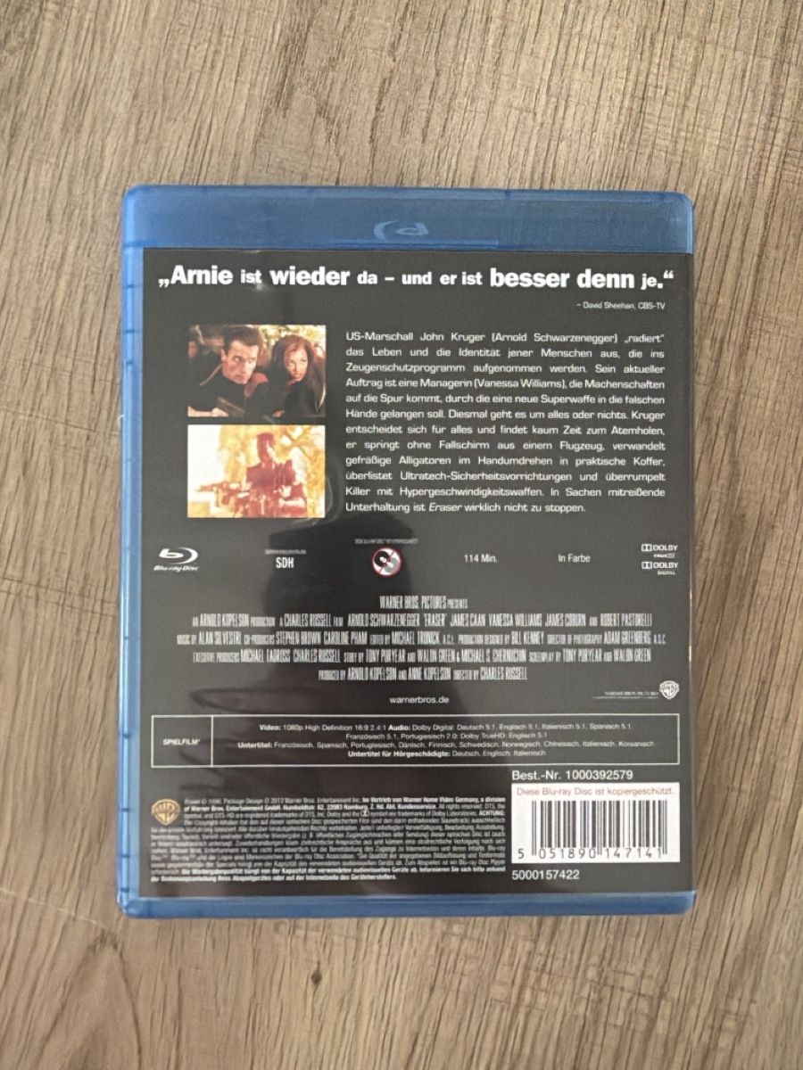 Tutti i DVDs: Eraser (1996) BluRay – Usato da Hagendorn venduto da masterchieff 1