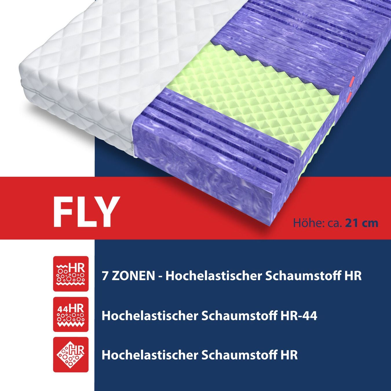 Matratzen: Matratze FLY - H4 - 21cm - 140x200cm – Neu und originalverpackt aus Wallenwil von toesstal-vertrieb 3