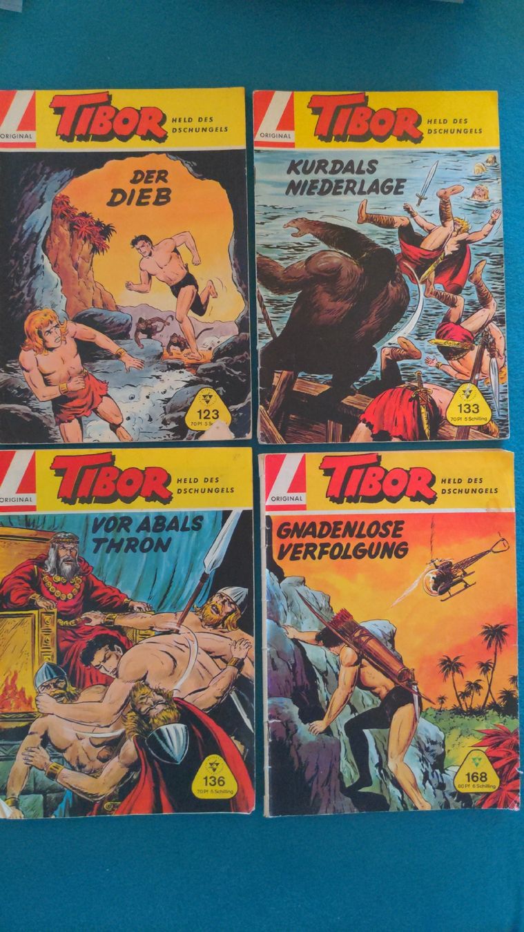 Comics: 4 Hefte Tibor, Held des Dschungels, Original Lehning – Gebraucht aus Niederscherli von Mon_Art