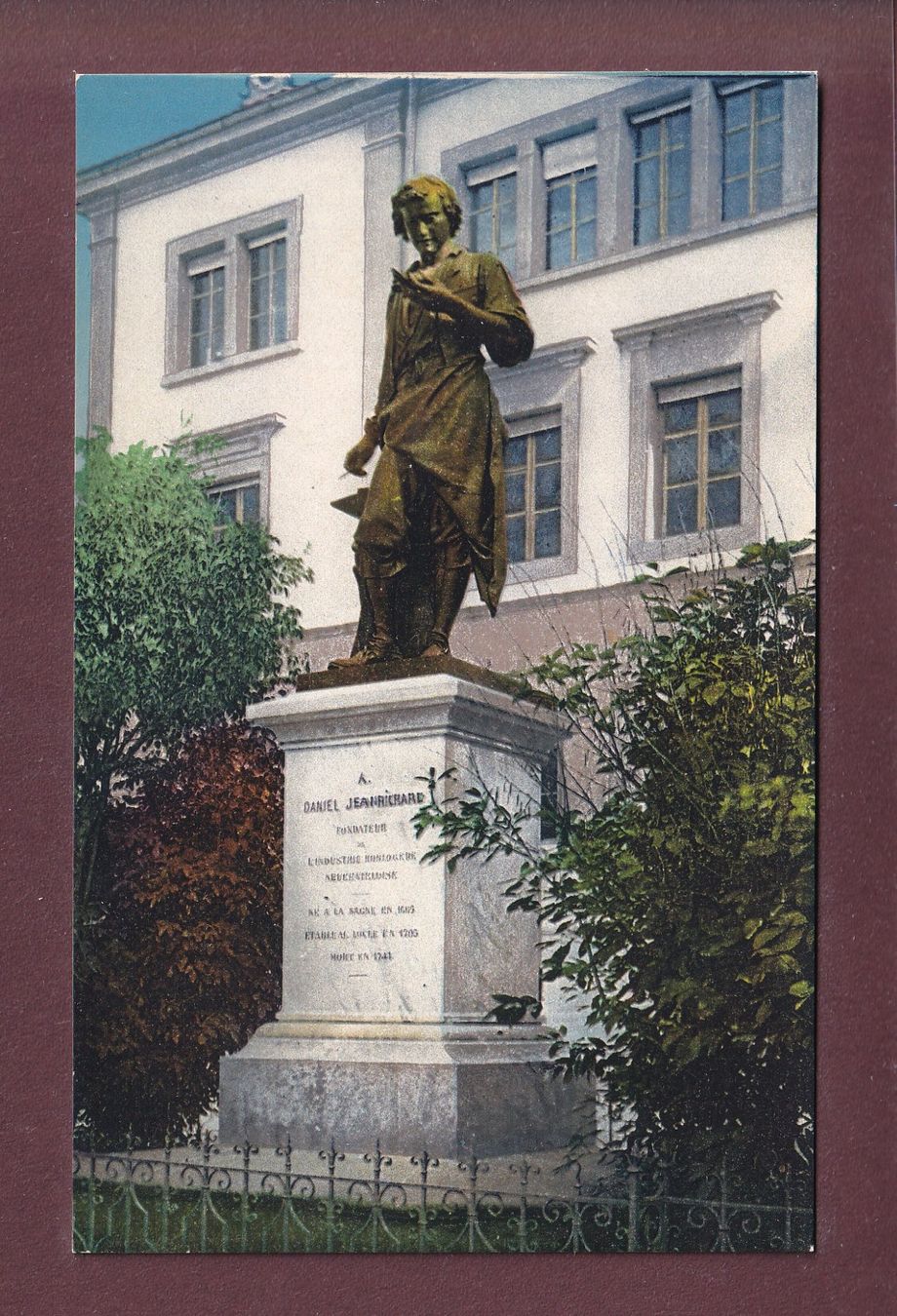 Ansichtskarten: LE LOCLE - Statue Daniel Jeanrichard – Gebraucht aus Pully von nicecards
