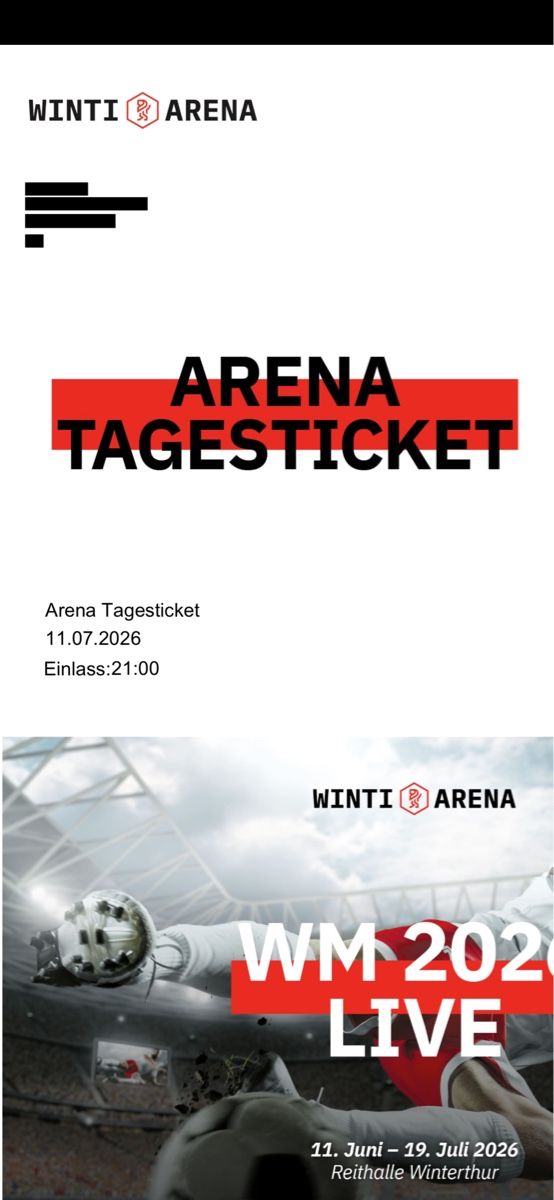 Tickets: 1 Ticket Winti Arena 11.07.2026 – Neu und originalverpackt aus Winterthur von Cr.winterthur2018