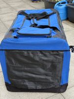 Cage de transport pliable pour chien bleu et noir