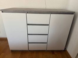 Moderne Kommode in Beton/Weiß  Schubladen und Schränke! 