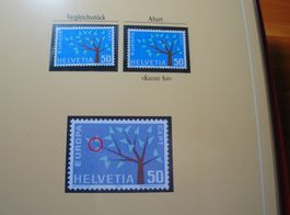 Abart Junger Baum 1962 **, "Kurzer Ast" 50 Rp