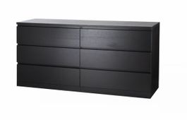 Kommode IKEA Malm schwarz 6 Schubladen guter Zustand