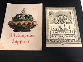Antike Bücher über Langnauer und Berner Töpfereien