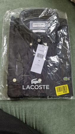 Lacoste Hemd, schwarz, Gr. 38, Slim Fit, Neu mit Etikett