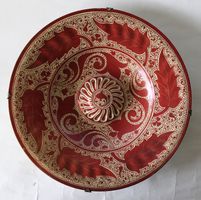 SPANISCH-MAURISCHE RUNDE PLATTE AUS KERAMIK, 19. / 20. JAHRH