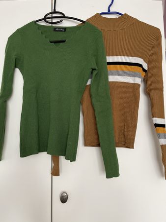 2 Herbstliche Strickpullover, gerippt, Gr. M