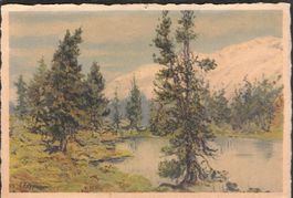 Künstlerkarte , Hahnensee Oberengadin