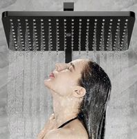 Schwarzer Regenduschkopf - Neu 29x19cm 🚿