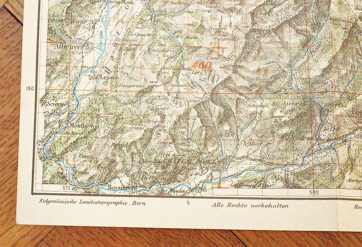 Cartine & Atlanti: Topographische Karte Thun 1934 – Usato da Bern venduto da Maccalvin 6