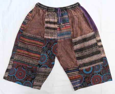 Kurze Hose Shorts Bermudas Patchwork aus Baumwolle XL