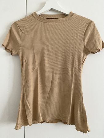 Even&Odd Basic Shirt, Grösse S, beige / braun