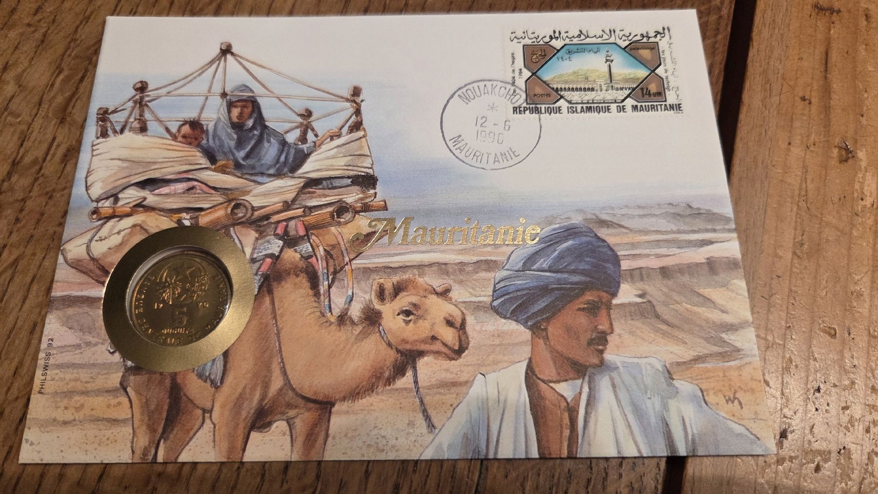 Alle Münzen: 1990 FDC  Münzbrief Mauretanien – Gebraucht aus Arni AG von Moth68