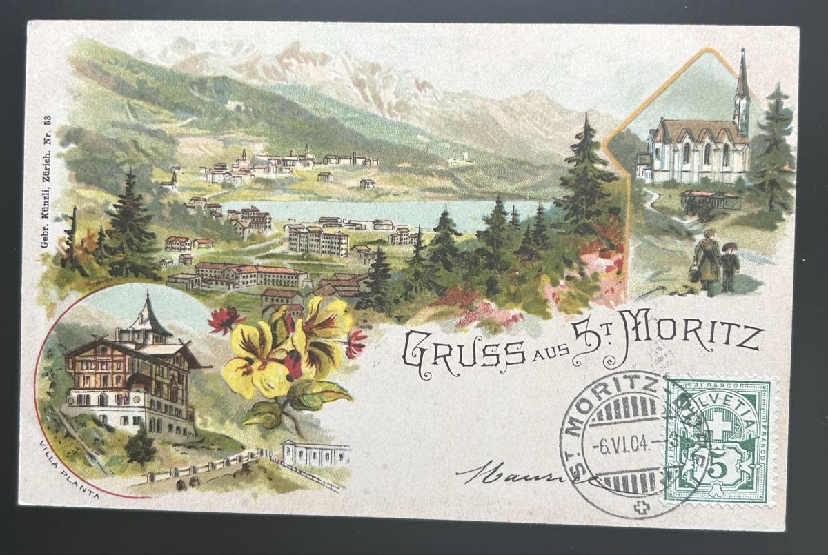 Cartoline postali: Gruss aus St.Moritz Litho  – Usato da Horw venduto da Tellbub