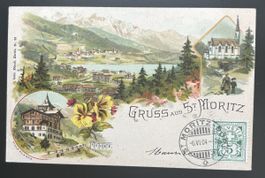 Gruss aus St.Moritz Litho 