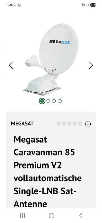 Parabola satellitare: MegaSat CaravanMan 85cm – Usato da Kestenholz venduto da fiatsubi