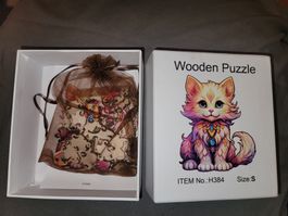 Holzpuzzle Katze H384 Motiv, Cat, Katzenpuzzle, meow, gato