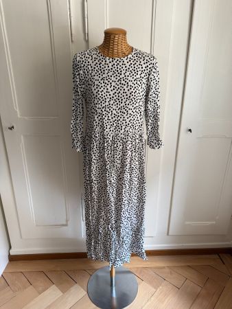 ZARA - Kleid weiss mit schwarzen Polka Dots S