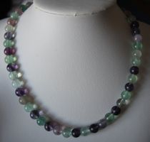Neu: Fluorit Kette Collier Fluoritkette Schmuck 45 cm lang