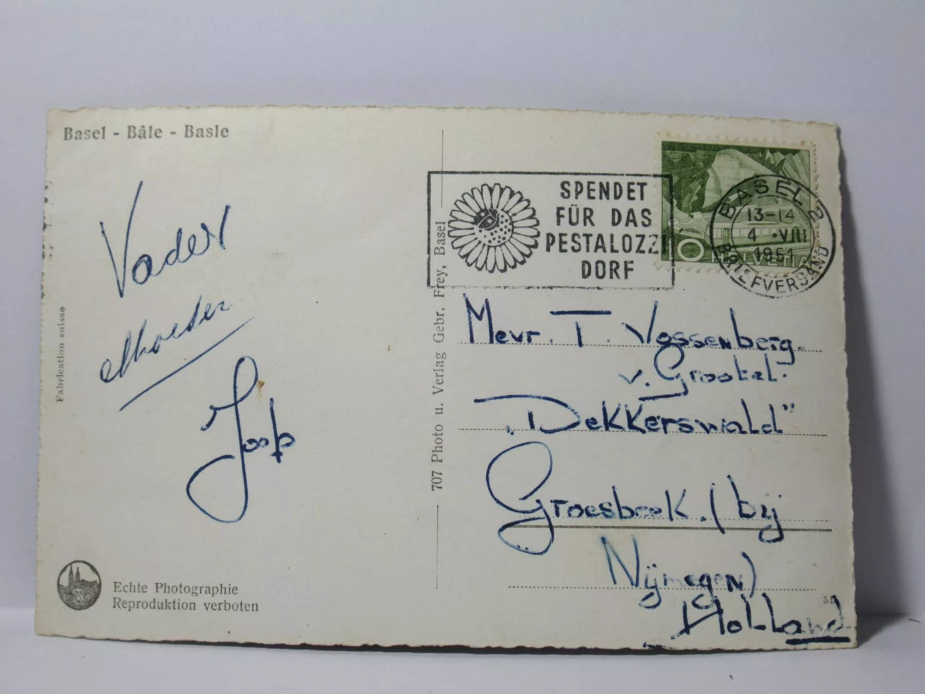 Cartoline postali: Basel 1951 – Usato da Grenchen venduto da Bluemchen1900 1