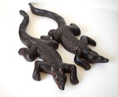 TOP Gr. Krokodile Holz Tierfigur gross