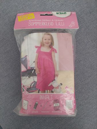 Kreativset Sommerkleid Nähen & Häkeln 98/104 oder 110/116
