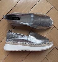 DKNY Silver Espadrille Platform Sandals - EU size 40.5