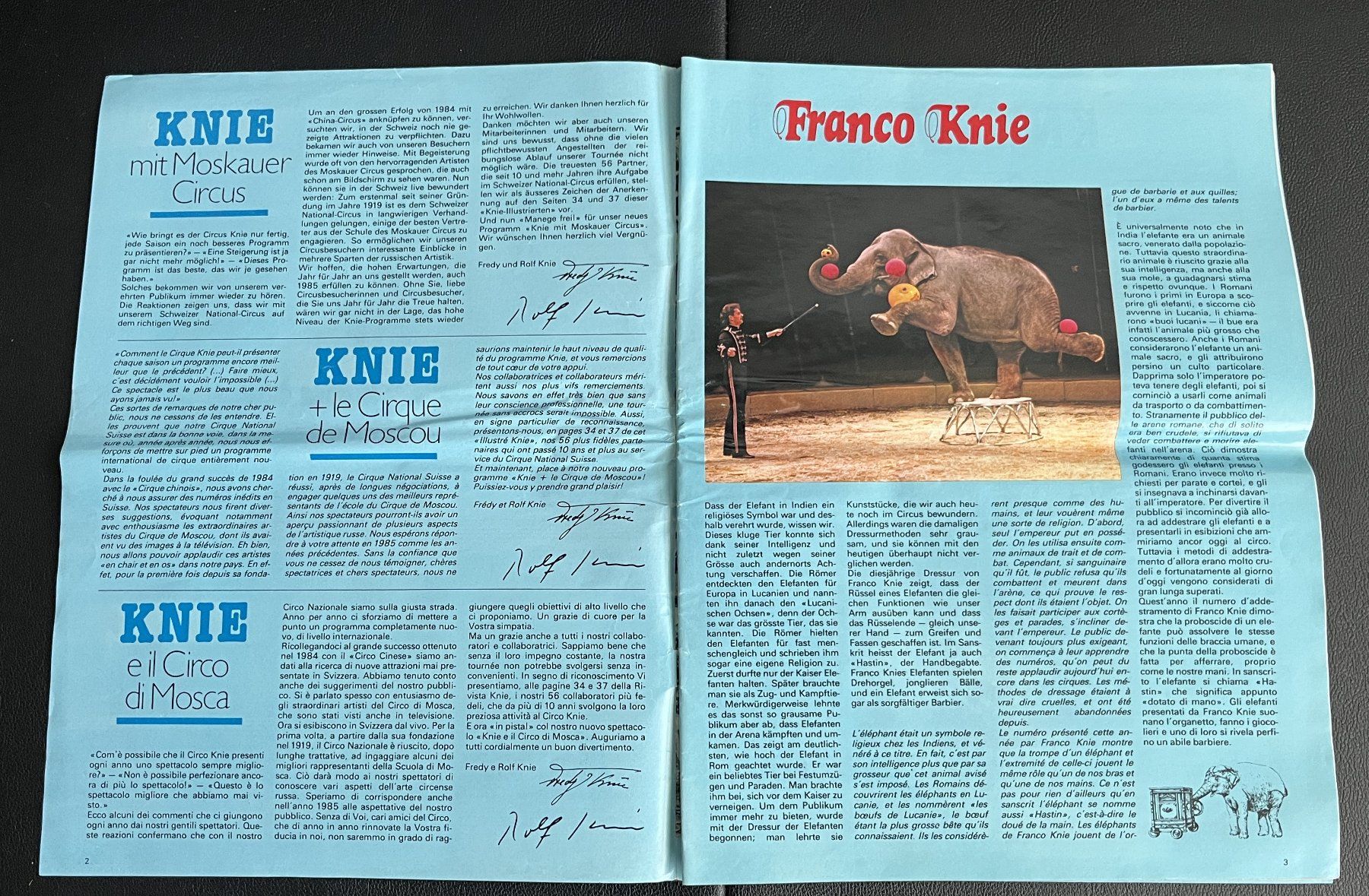 Riviste & Magazine: Circus Knie Programmheft 1985 - Rarität! – Usato da Bern venduto da daskannweg 2