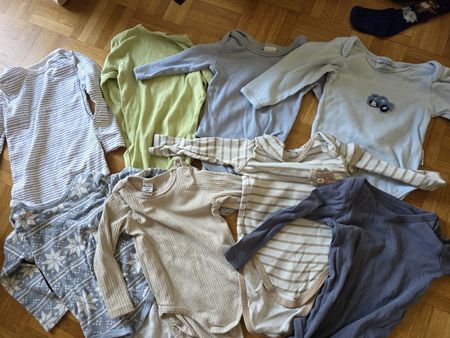 baby langarm bodies winter Jungen Boys 8Stk Gr 74 80