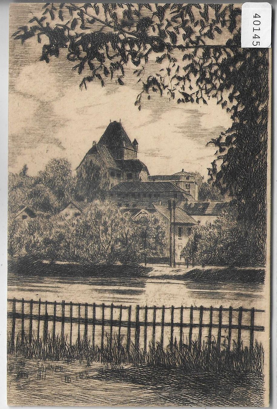 Cartoline postali: Aarau - Schlössli - Original-Radierung – Usato da Ettingen venduto da Kartenplanet