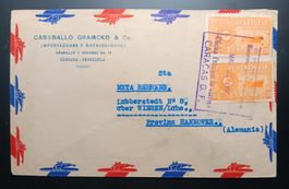 VENEZUELA FLUGBRIEF NACH HANNOVER, DEUTSCHLAND 1950