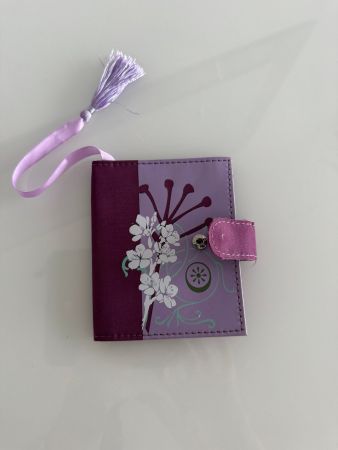 Lila Mini Portemonnaie,Handgemacht, Blumenmuster, Top!