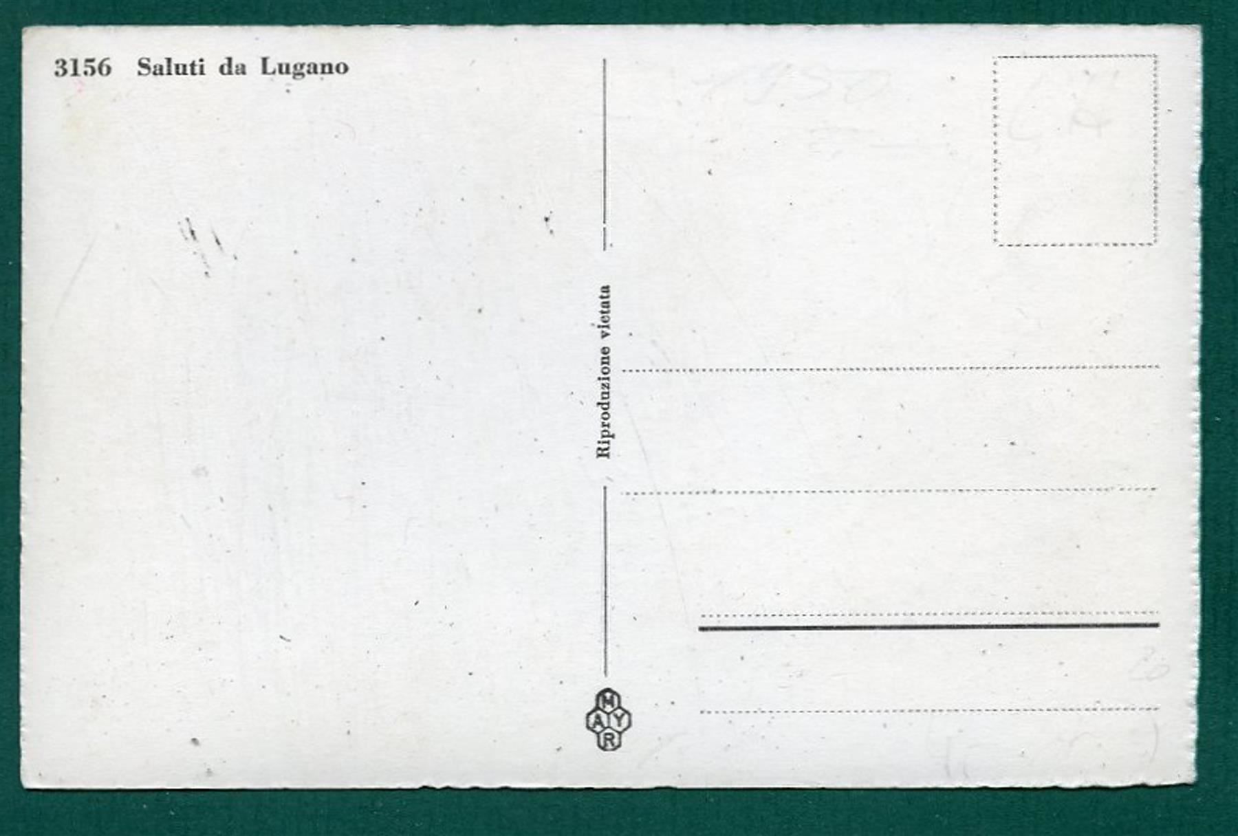 Ansichtskarten: Lugano, 3 Ansichten, ungelaufen, ca. 1955 – Gebraucht aus Sargans von Hausi1951 1