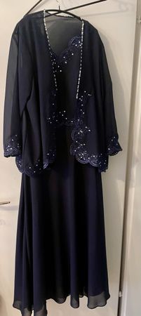Dunkelblaues Brautmutterkleid, Grösse 42 in Top Zustand