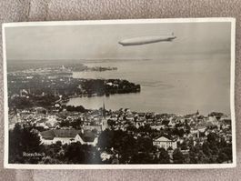 Fotokarte  Zeppelin LZ 127 über Rorschach 30er Jahre