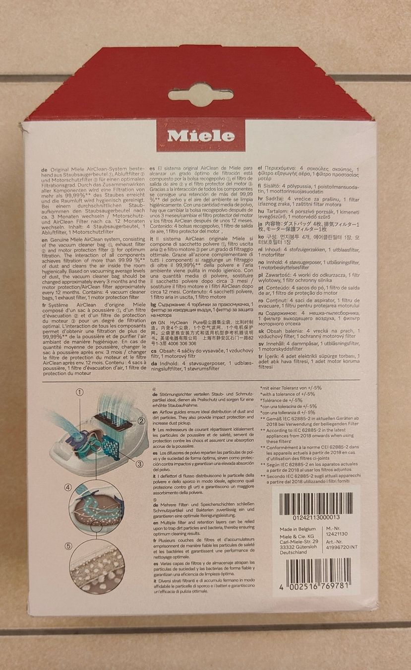 Miele Aspirapolveri & Accessori: Miele HyClean Pure Staubsaugerbeutel & Filter – Nuovo (secondo la descrizione) da Rickenbach LU venduto da onkel_indy 1
