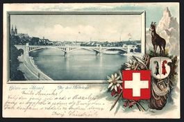 Präge-AK Basel, Die drei Brücken, Pass