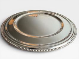 10+1 Platzteller Silber Perlrand Vintage Metall