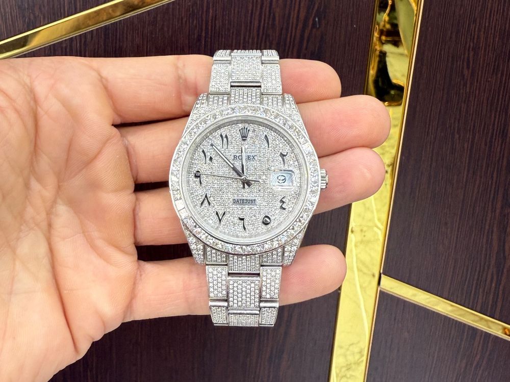 Rolex Datejust 41mm mit Diamanten (iced out) (Gebraucht) in