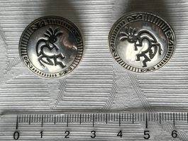Grosse Navajo Sterling Ohrstecker,Kokopelli