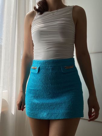 Minirock von Zara, Bouclé Optik, Gr. S