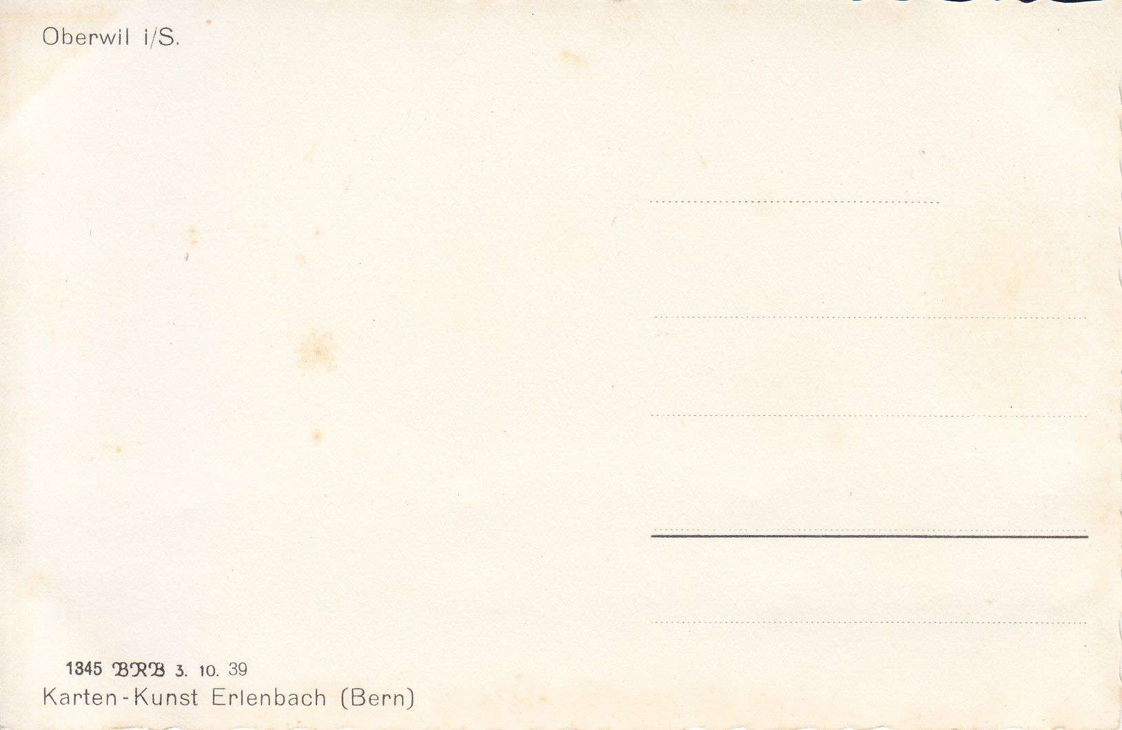 Ansichtskarten: Oberwil i/S. ca. 1940 – Gebraucht aus Bürglen TG von StampGraf 1