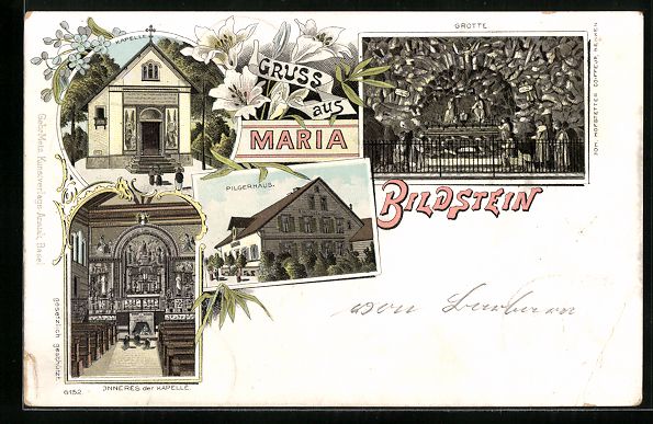 Cartoline postali: Litho Maria Bildstein, Pilgerhaus, Grott – Usato da Berlin venduto da bartko-reher
